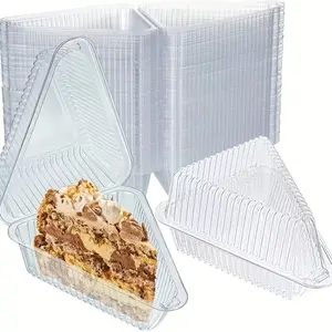 100pcs Transparent Triangle Dessert Packaging Boxes, Disposable Plastic Cake Containers for Sandwiches, Mousse, Crepe Cakes, Pastries and Sweets, Perfect for Bakery Takeout, Afternoon Tea Treats and Dessert Display