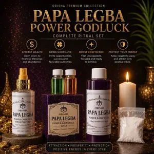 Papa legba Power Bath medium Set Luxury Spiritual Bath Collection with Oud Sandalwood & Musk Fragrance for Self-Care Body Care Calming Cleansing 8 oz