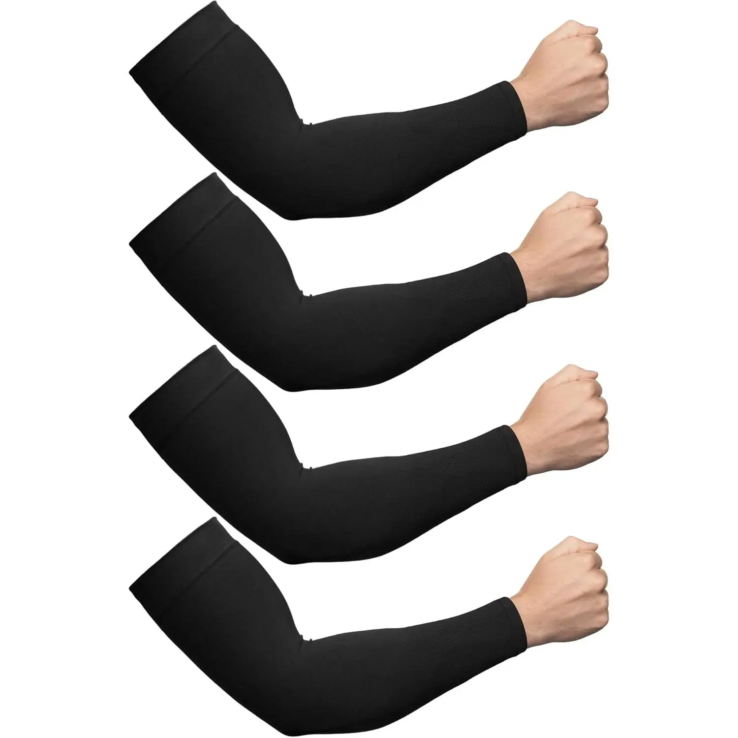 4 Pairs Plus Size Cooling Arm Sun Sleeves for Men Women UV Sun Protection  Compression Sleeves