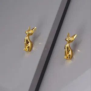 Cute Cartoon Cat Metal Pull Handle, Creative Individuality Drawer Pull, Brass Cabinet Door Full Copper Handle
