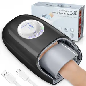 Hand Massager with Heat and Compression, 3D Machine for Arthritis and Carpal Tunnel Syndrome Relief, 6 Levels Pressure Point Therapy, Wrist and Palm Kneading with Blowing Mode, Gifts for Women, back