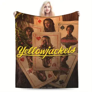 Yellowjackets TV Show Inspired Playing Cards Art Cozy Fleece Throw Blanket for True Fans of the Dark Drama Series