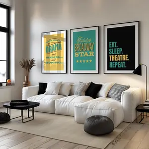 Set of 3 Theatre Lover Posters, Three Piece  Wall Art, Drama Classroom Print,   Broadway Actor Dressing Room Decor