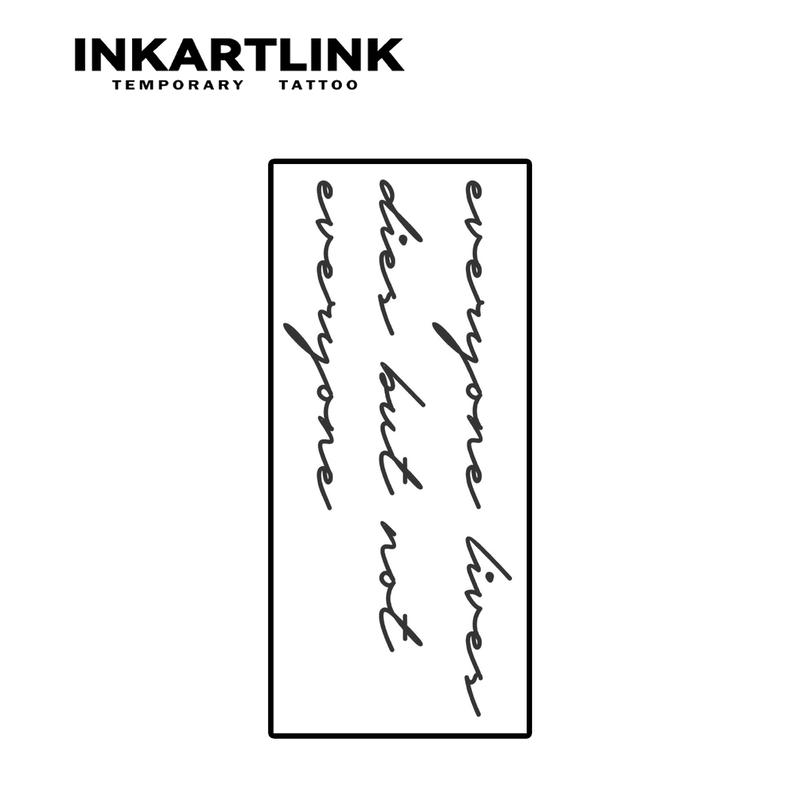 INKARTLINK Tattoo Tech, 2 Sheets Semi-Permanent Temporary Tattoos ,Artistic Lettering,Adult Art Design,Lasts 1-2 Weeks, Waterproof, Realistic Look, No Adhesive, No Reflection,For Man And Woman,Ideal for Swimming, Party