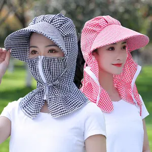 Summer Sun Protection Mask Cover Face Neck Protection Female Cycling Sun-Proof UV Protection Outdoor Sun Tea Picking Tide Hat