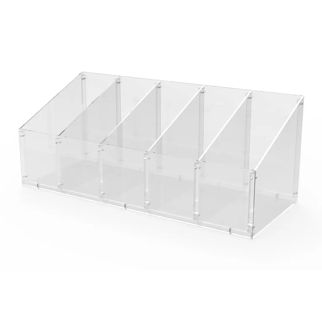 FixtureDisplays® Clear Plexiglass Acrylic Countertop Display with 5 Divided Bin - 8x8x24" 100808NEW-NF