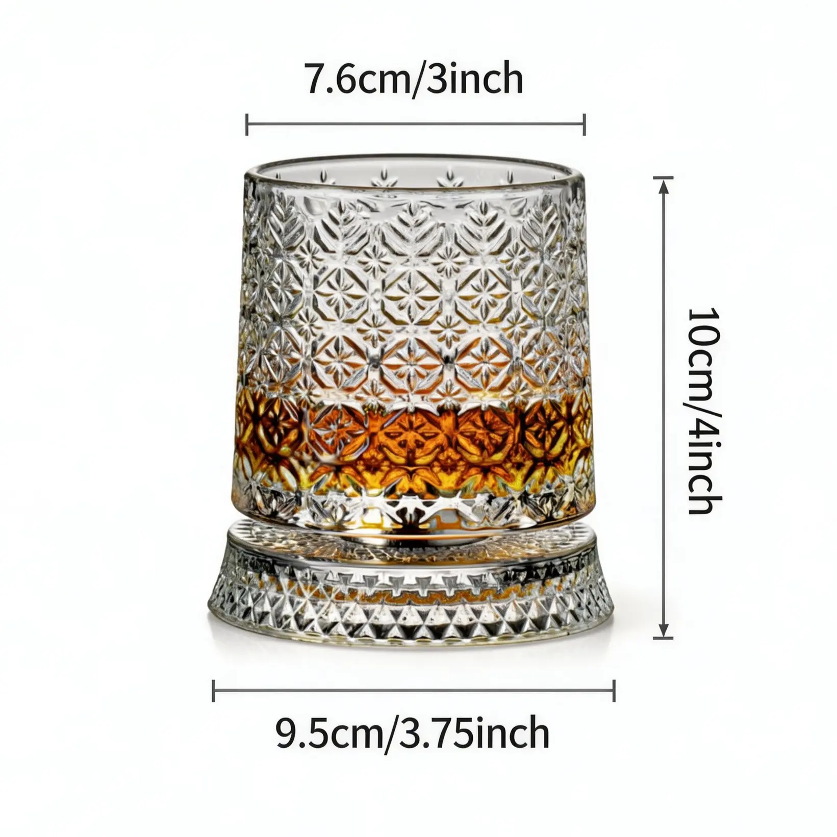 Snowflake Rotating Whiskey Glass