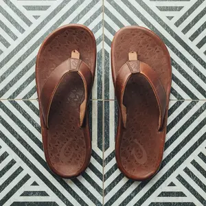 'Ilikai Men's Premium Leather Beach Sandal - Toffee
