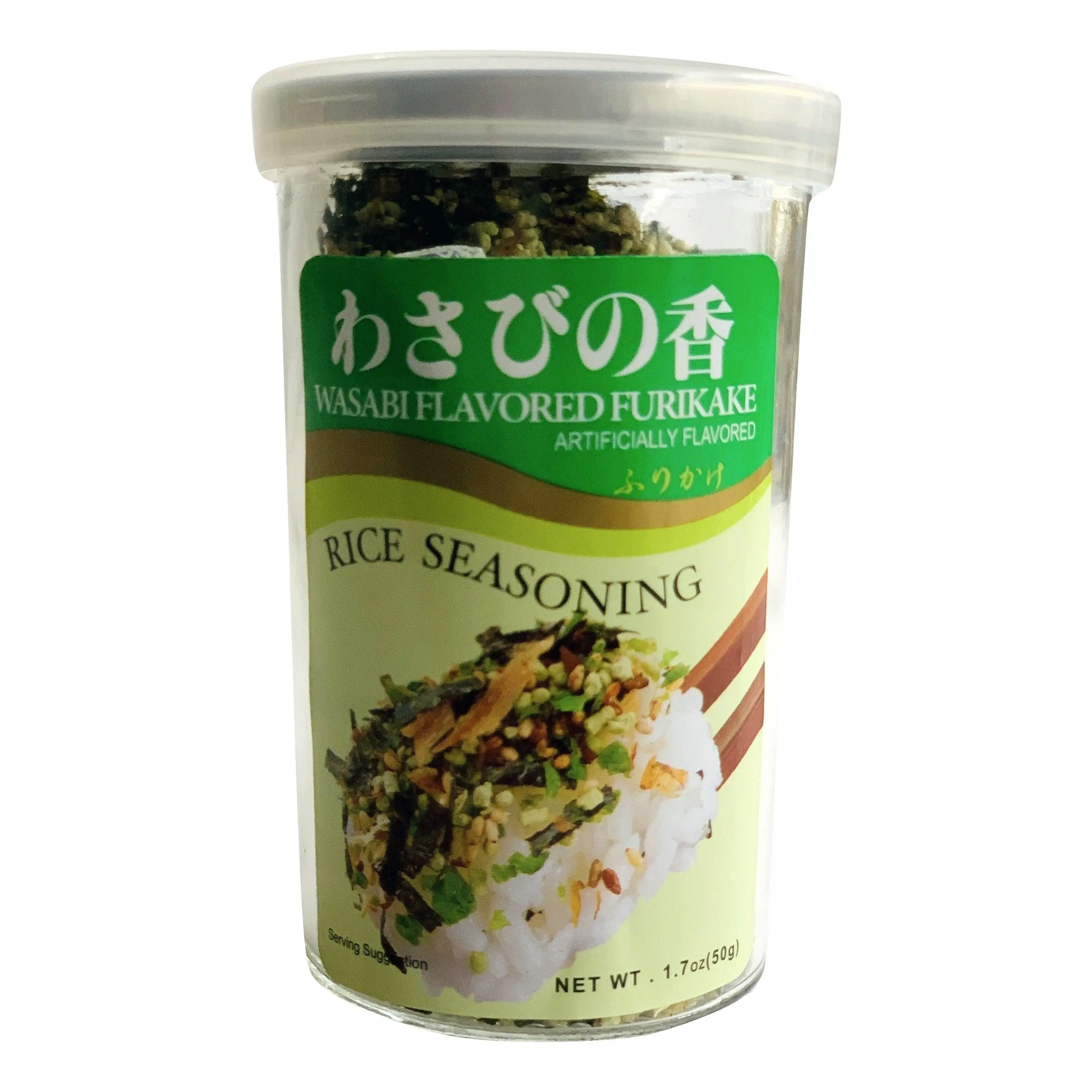JFC Wasabi Fumi Furikake Rice Seasoning, 1.7-Ounce Jar