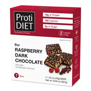 ProtiDIET Raspberry Dark Chocolate Protein Square (7ct)