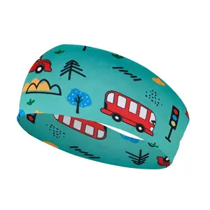 Boys Sports Non Slip Athletic Sweatband Football Headband Elastic Sweat Absorbing Hairband for Kids Basketball Soccer Baseball NONE