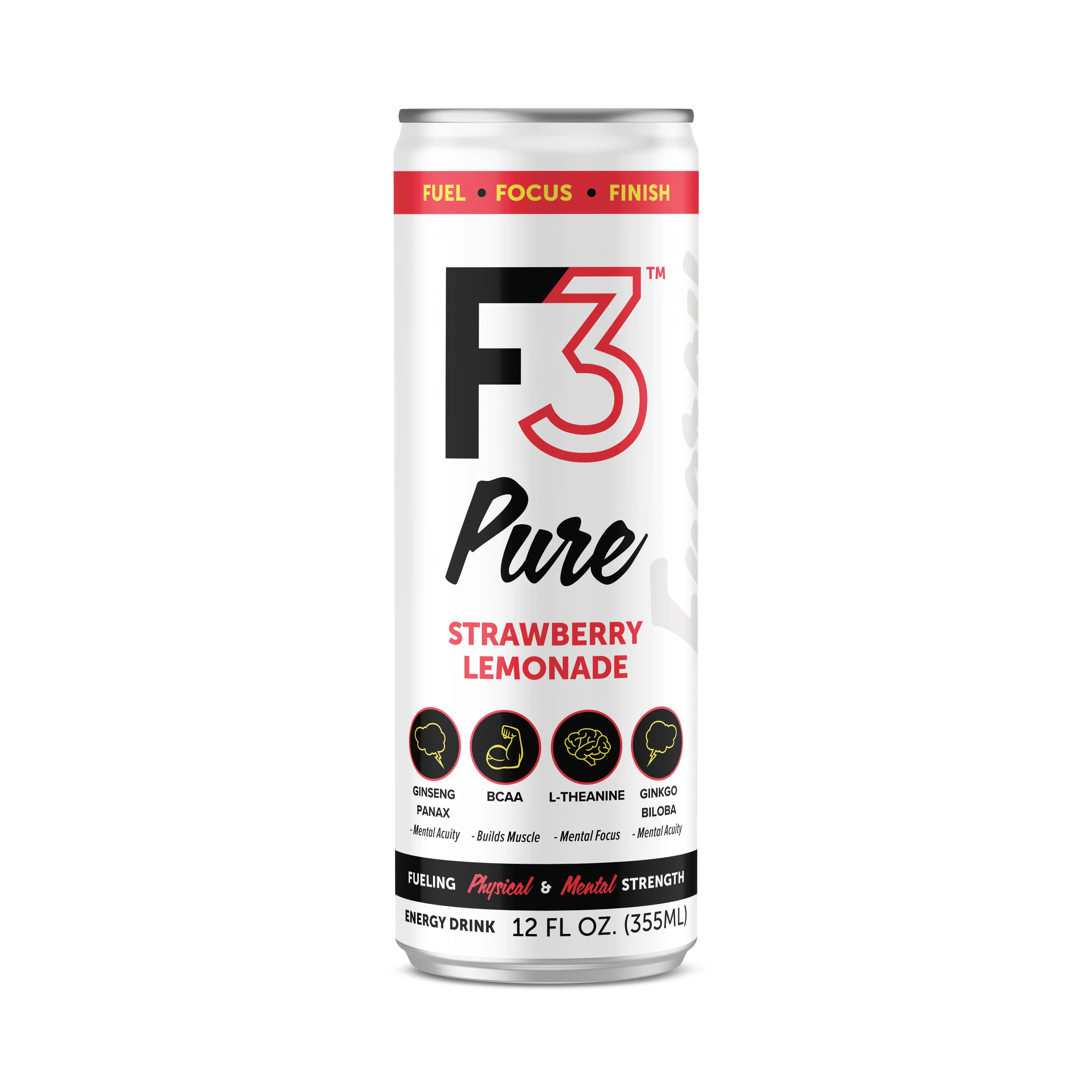 F3 PURE Strawberry Lemonade Energy Drink - 12 Pack
