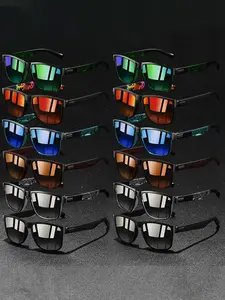 12pcs clashing colors sports style sunglasses, unisex, offering UV400 protection,available in multiple colors to meet different needs,Using rubber nose pads comfortable to wear and prevent slipping,very suitable for driving,fishing,hiking, Sports Eyewear