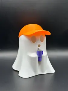 Personalized Ghost with Cup & Hat | Unique Halloween Tea Light Decor | 3D Printed Bookish Shelf Decor