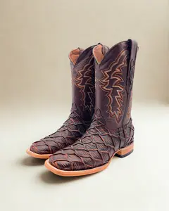 Pirarucu Cognac | Men's Cowboy Boots Square Toe