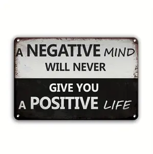Motivational Iron Metal Sign for Room Decor Featuring Inspirational Quote on Positive Living Ideal for Home Office or Classroom Use