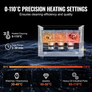 VEVOR 30L Ultrasonic Cleaner with Heater Timer Basket, Professional Digital Sonic Cavitation Machine, 360W Cleaning Machine for Lab Tools, Metal Parts, Carburetor, Brass, Auto Parts, Engine Parts