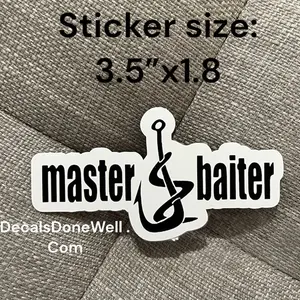 Master baiter vinyl sticker fishing fisherman gift present