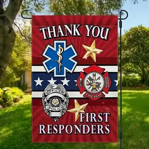 A Thank You Flag for First Responders - Made of Durable Polyester Material, Suitable for Home And Holiday Decoration, Honoring Firefighters And Nurses, No Electricity Required, Flagpole Not Included