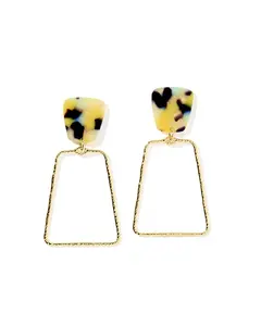 Kaelyn Statement Earrings - Green-Mustard Camo