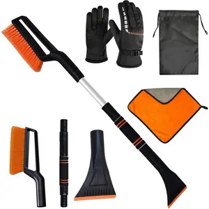 32 Inch Snow Brush -   Snow Scraper and Brush for  Windshield with   Grip for Snow Removal, Detachable Ice Scraper for