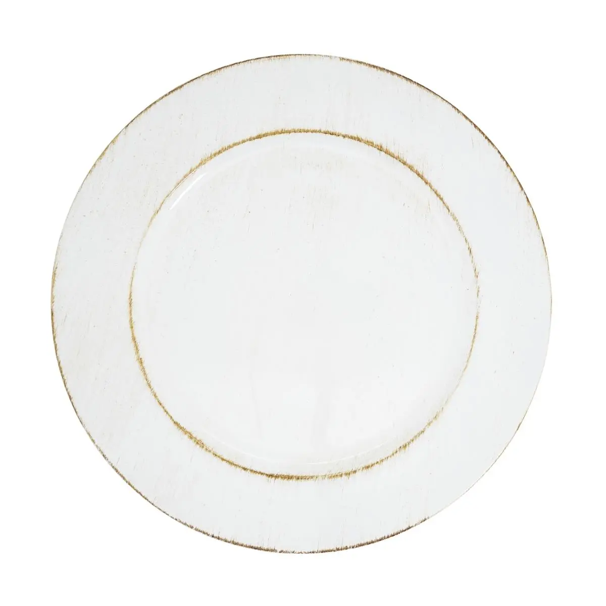 Saro Lifestyle CH301.I13R Vintage-Inspired Distressed Charger Plate - Ivory, Stylish Durable Dinnerware for Entertaining, Party - Set of 4