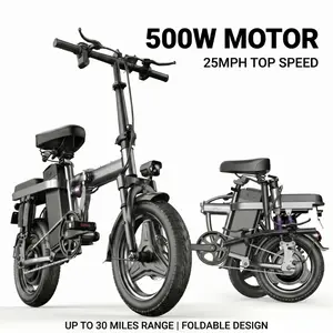 F12 Folding Electric Bike for Adults, 500W Motor, 25MPH Top Speed, 30 Miles Range, 48V 15Ah Battery, Portable City Commuter E-Bike