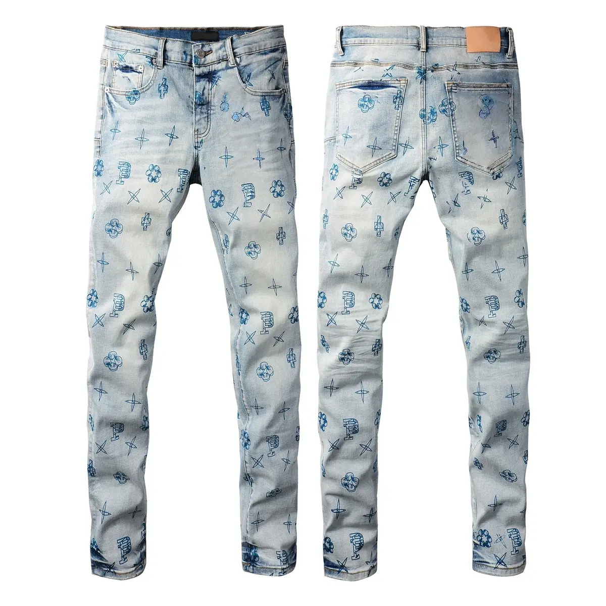 2026 new fashion jeans men's jeans with ripped patch repair design, low-rise skinny jeans, sizes 28-40, branded jeans, street jeans, vintage jeans 9063