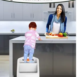 Toddler Step Stool, Foldable Toddler Step Stop for Kitchen & Bathroom Sink,Toilet Step Stool Toddler with Handle, 2 Step Stool for Kids Potty Training, Plastic Toddler Step Stool Assistant for Kitchen
