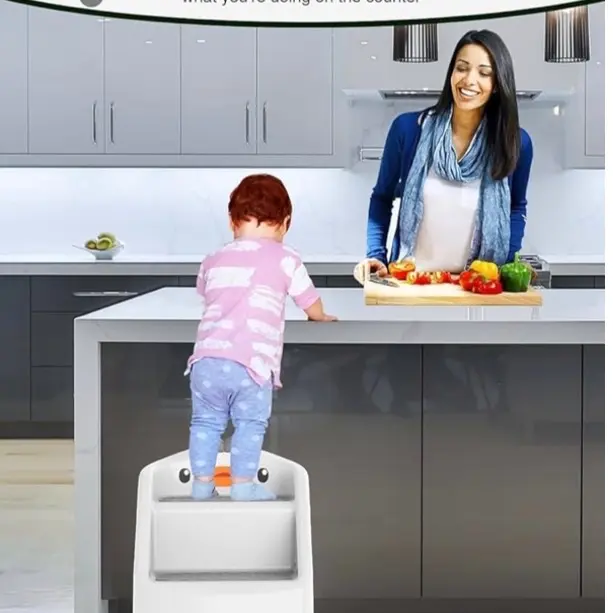 Toddler Step Stool, Foldable Toddler Step Stop for Kitchen & Bathroom Sink,Toilet Step Stool Toddler with Handle, 2 Step Stool for Kids Potty Training, Plastic Toddler Step Stool Assistant for Kitchen