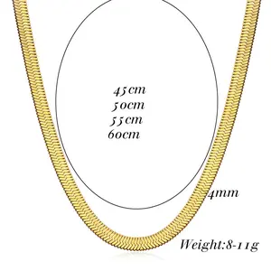 Gold Necklaces for Women, Dainty 5mm Gold Herringbone Choker Necklace for Women Thin Layered Chunky Snake Chain Necklaces Jewellry for Teen Gifts
