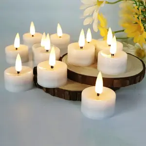 LED Tea Light Candle, 12pcs/set Battery Powered LED Candle Light with Battery, Decorative Candle Light for Wedding, Party, Home Decor