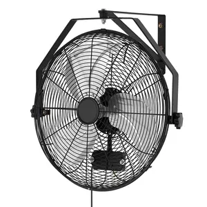Wall Mount Fan, 18-Inch Wall Mounted Hanging Fan with IP44 Protection, 3-Speed Operation, Long Airflow Distance, Adjustable Tilt and Swing Angle, Suitable for Industry, Commercial Spaces, Garage and Workshop