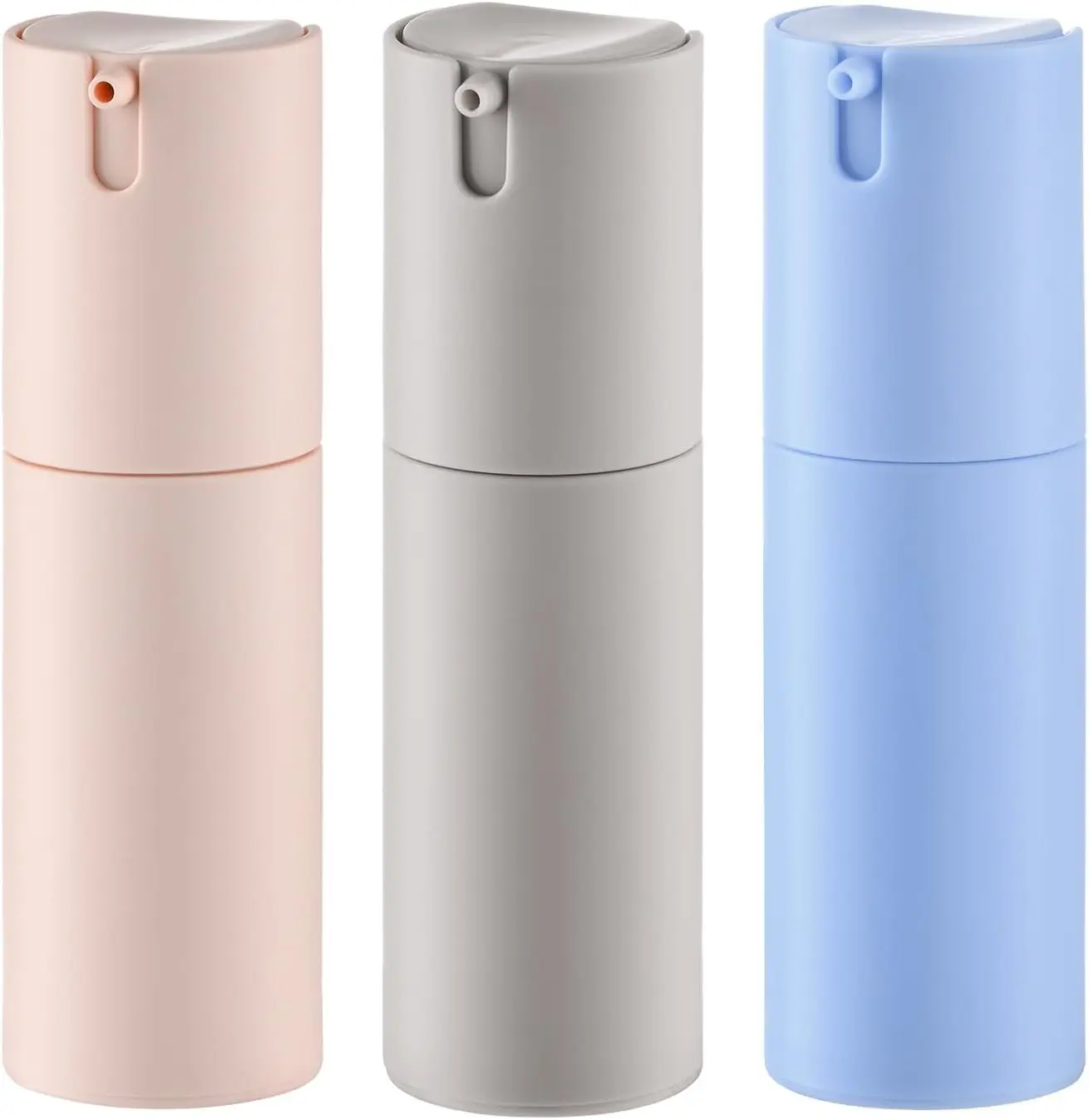 Lulupack 1 oz Airless Pump Bottles, Travel Lotion Container, Skincare Containers for Moisturizer(Plastic, Multicolor, 3Pcs)