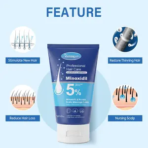 Minoxidil 5% & Keratin Scalp Massage Cream for Hair Growth Treatment Anti Hair Loss Fast Regrowth Serum Scalp Nourishing Strengthening Essence Haircare Buy 1 Get 1 Free