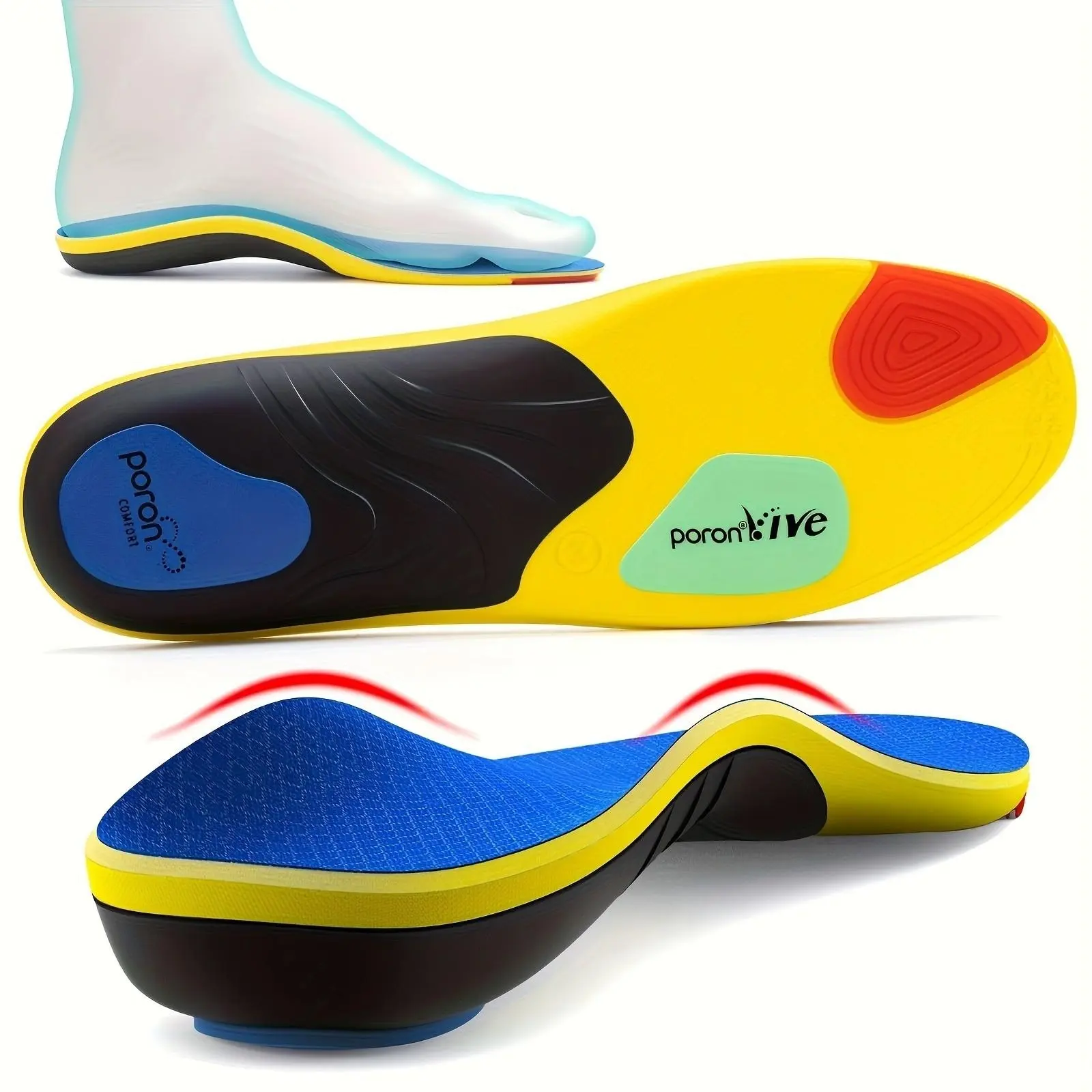 Heavy Duty Arch Support Insoles for Men and Women (240+ lbs), Anatomical Support for Plantar Fasciitis & Heel Pain Reli