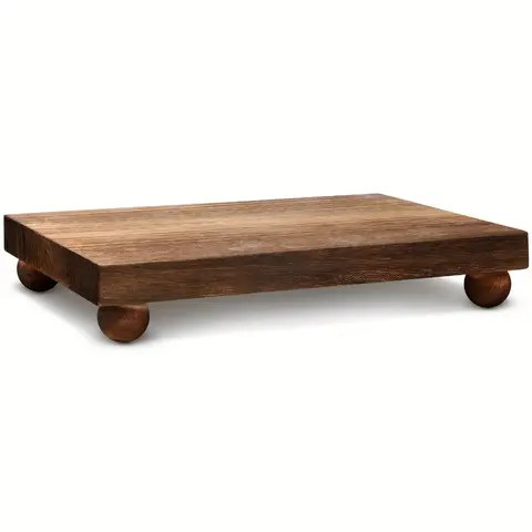 Wood Riser Tray Soap, Stand Soap Tray for Kitchen Sink, Wood Pedestal for Kitchen Counter Sink Stand Decorative Rustic Bathroom Organizer Accessories Dishes Plant Bottles Candles Display