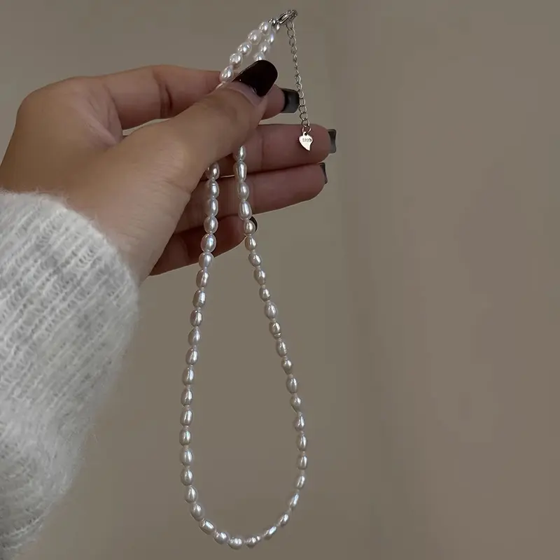 White rice grain freshwater pearl 925 si