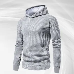 Hooded 3D Check Sweatshirt for Men - Medium Size Stylish Comfortable Design with Unique Hooded Pattern & 3D Check Pattern for Everyday Wear Casual Menswear