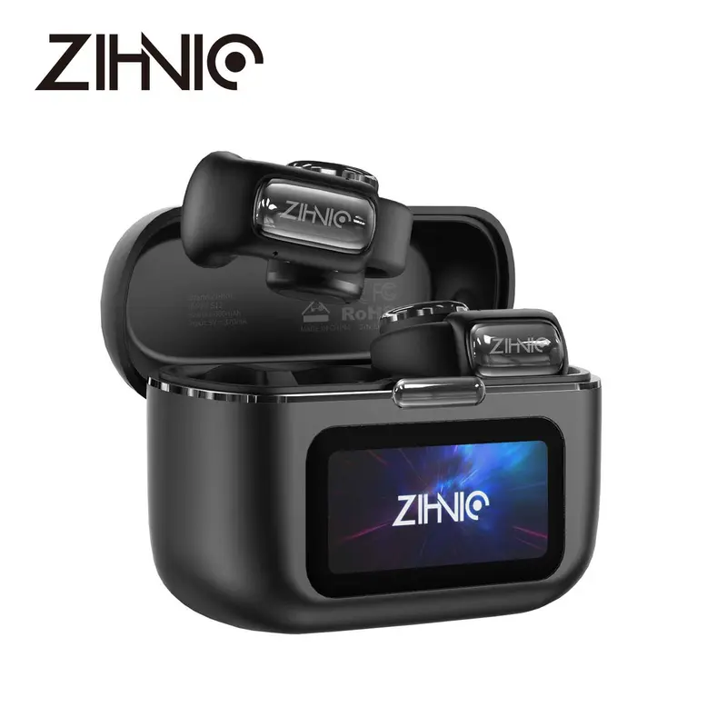 ZIHNIC S12 4g Silicone Open Earbuds - 1h Fast Charge Electronic Wireless Headphones with LED Lights, Touchscreen, Built-in Mic, Power Digital Display, Stable Fit, 36H Playtime, Fast Pair, Sweatproof, Charging Case, Audio for Android/iOS