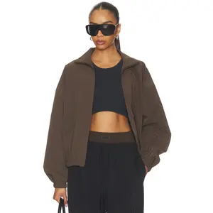 Fear of God ESSENTIALS Active Trace Full Zip Track Jacket in Brown
