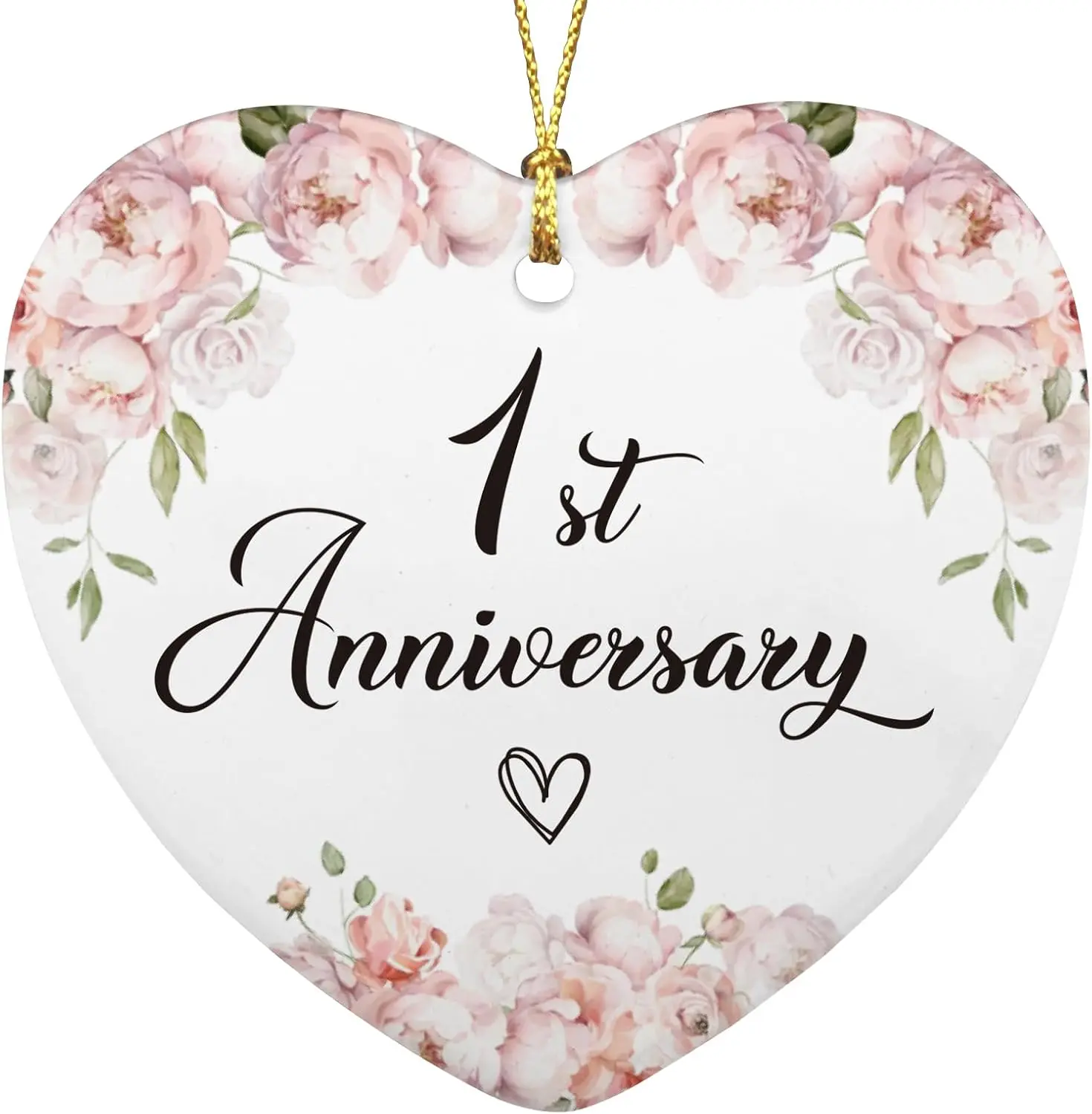 1st Anniversary Wedding Gifts for Him, 1 Year Wedding Anniversary Ornament for Couple, 1st Anniversary Decorations for Him Her Husband Wife