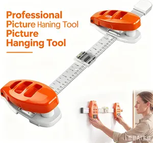 Professional Picture Hanging Tool with Level and Ruler - Multifunctional Picture Hanger & Frame Alignment Kit for Home Wall Decor, Easy to Use & Precise Placement