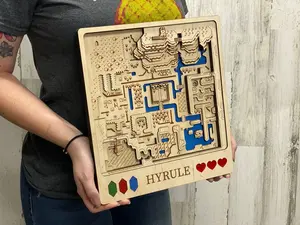 Hyrule 3d Map Laser Cut Wood Custom Decor Link Between Worlds Link to the Past Fan Art