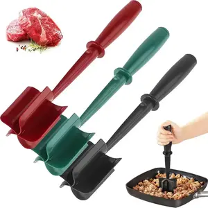 Manual Meat Chopper, 3 Counts Heat Resistant Meat Masher for Hamburger Meat Ground Beef, Multifunctional Vegetable Chopper for Kitchen, Chicken Shredder, Kitchen Utensils Tools