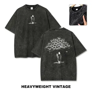 God & Sheep Jesus Vintage Washed Tee 90s Men's Graphic Tee t Shirts Funny Graphic Tee Good Graphic Tees Graphic Tees Streetwear Outfits Men Vacation Outfits Oversized Tshirt Men