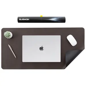 BJGMOK Desk Mat - Extra Large Keyboard Pad with Anti-Slip Base & Spill-Resistant Design, PU Leather Office Desk Pad, Double Sided Dual Color, Thickened Desk Protector (Black) 31.5" x 15.7" Mouse pad