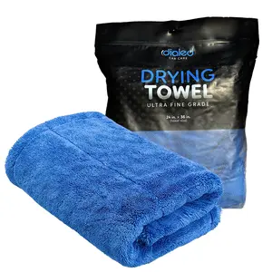 Dialed Drying Towel - 1600 GSM 70/30 Blend - Ultra-Absorbent Car Drying Towel - Twisted Loop Microfiber Weave - 1600 GSM Ultra Premium Microfiber - 24" x 36" - Drying Towel for Car Detailing