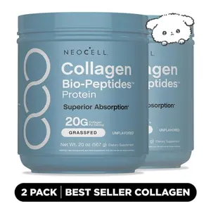 2X NeoCell Collagen Bio-Peptides Powder 20oz - Grassfed Protein Supplement - Advanced with 18 Essential Amino Acids