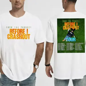 Snow Tha Product Before I Crash Out Tour 2026 Comfort Color Letter Printed Tee Ring-Spun Cotton Soft-Washed T-Shirt Trendy Tops Perfect Gift